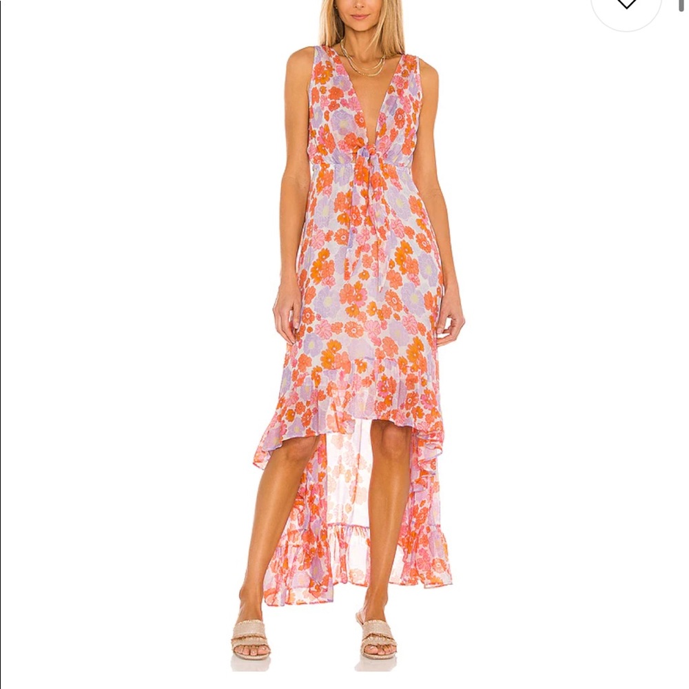 Floral dress tie front- NEVER WORN